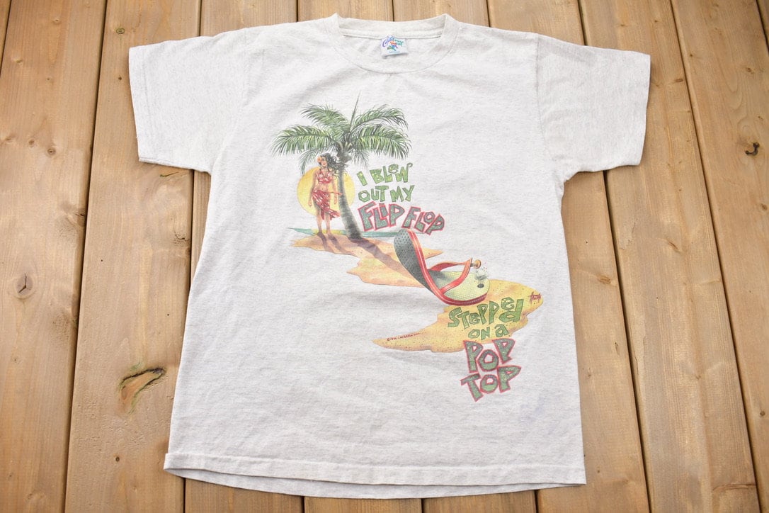 Vintage 1996 Jimmy Buffets Wastin Away Again T-Shirt / 90s / Streetwear / Tropics Shirt / Vacation Tee / Travel & Tourism / Parrot