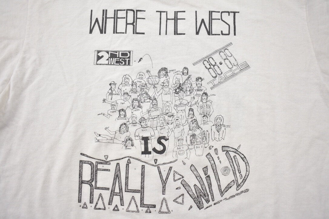 Vintage 1988 Born 2 Wild Where the West is Really Wild Graphic T Shirt / 80s Bike Tee / Graphic Tee / Single Stitch / Made In Canada