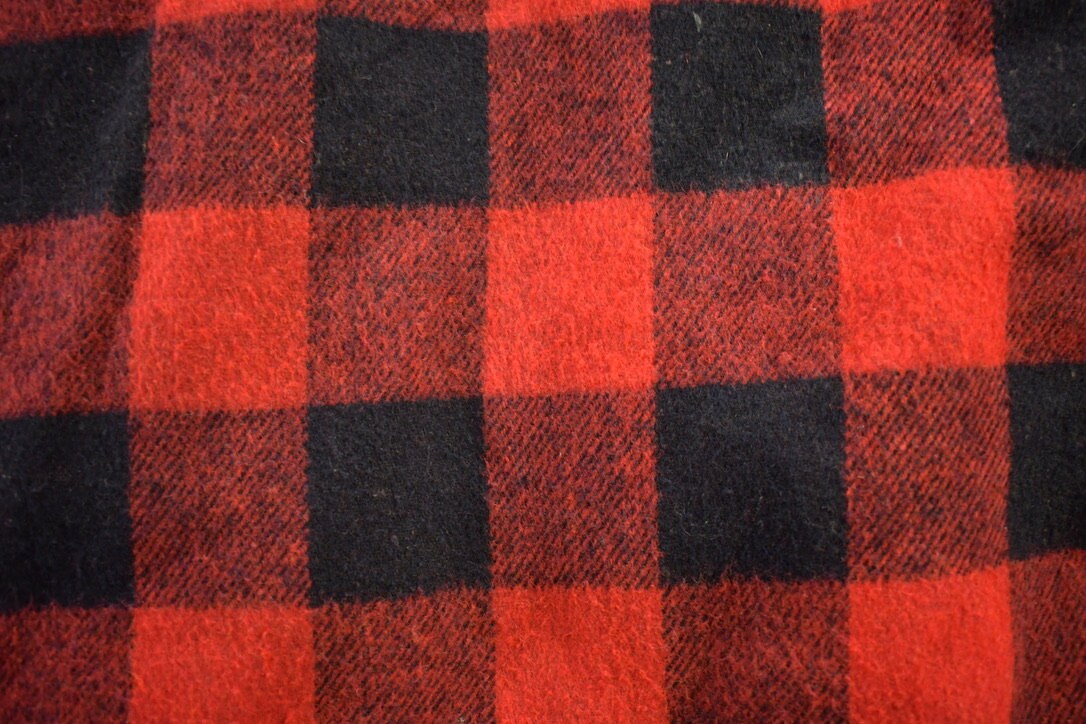 Vintage 1980s Grants Menswear Wool Buffalo Plaid Jacket / Vintage Wool Coat / Plaid Jacket / Outdoor / Winter / Hunting Jacket