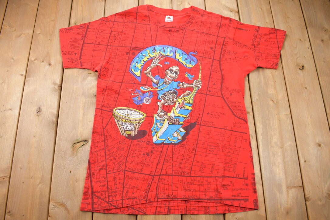 Vintage 1991 Grateful Dead Madison Square Garden King Kong Parody All Over Print T-shirt / Vintage Band Tee / Single Stitch / Made In USA