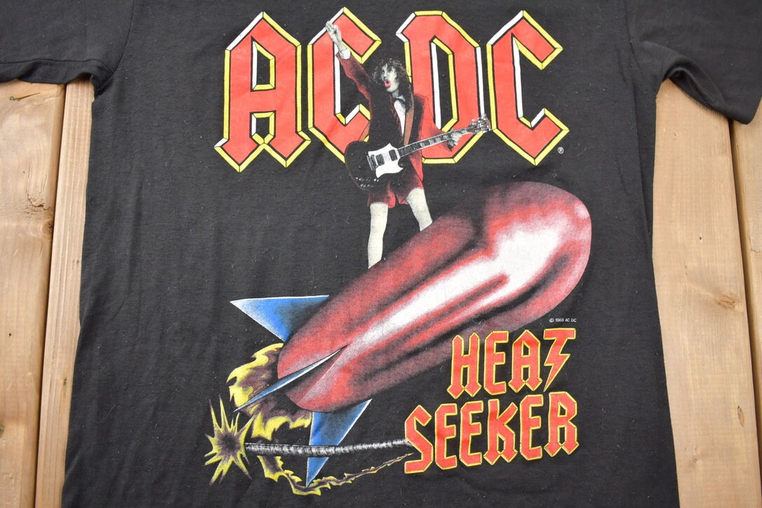 Vintage 1988 AC/DC Heat Seeker World Tour Band T-shirt / Band Tee / Single Stitch / Made in USA / 80s T-shirt / Promo / Premium Vintage