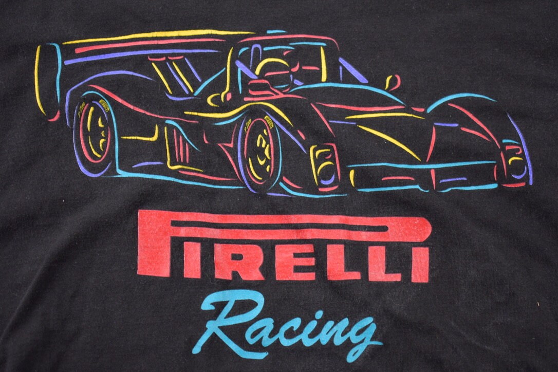 Vintage 1990s Firelli Racing T Shirt / 1990s Sportswear / Race car Fan Gear / Athletic Pullover / Made in Canada