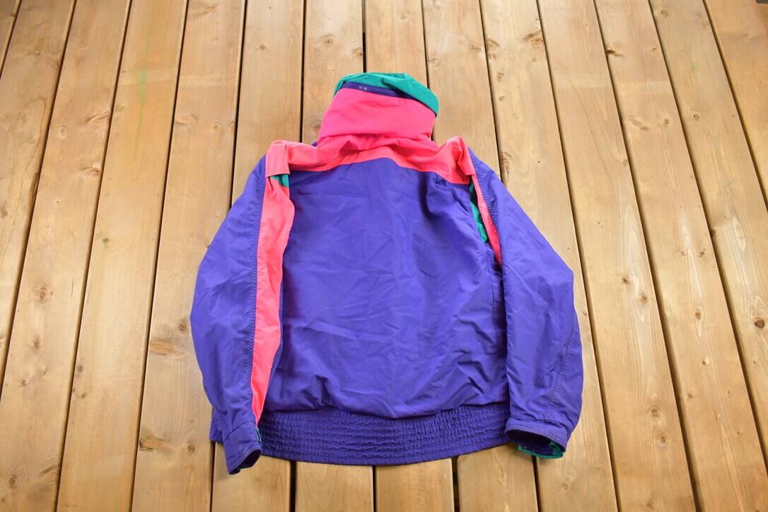 Vintage 1990s Columbia Sportswear Full Zip Color Block Winter Jacket / Shell Jacket / Streetwear / Athleisure