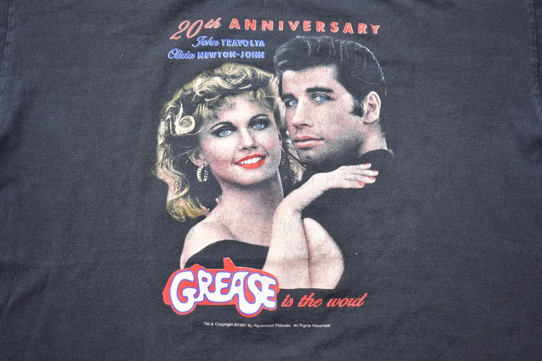 Vintage 1997 Grease is the Word 20th Anniversary John Travolta T-Shirt / 90s Graphic Tee / Warner Bros / Made In USA