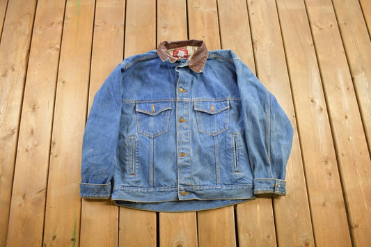 Vintage 1980s Marlboro Denim Jean Jacket / Vintage Denim / Streetwear / Vintage Fall Outerwear / Fall Jacket / Blanket Lined