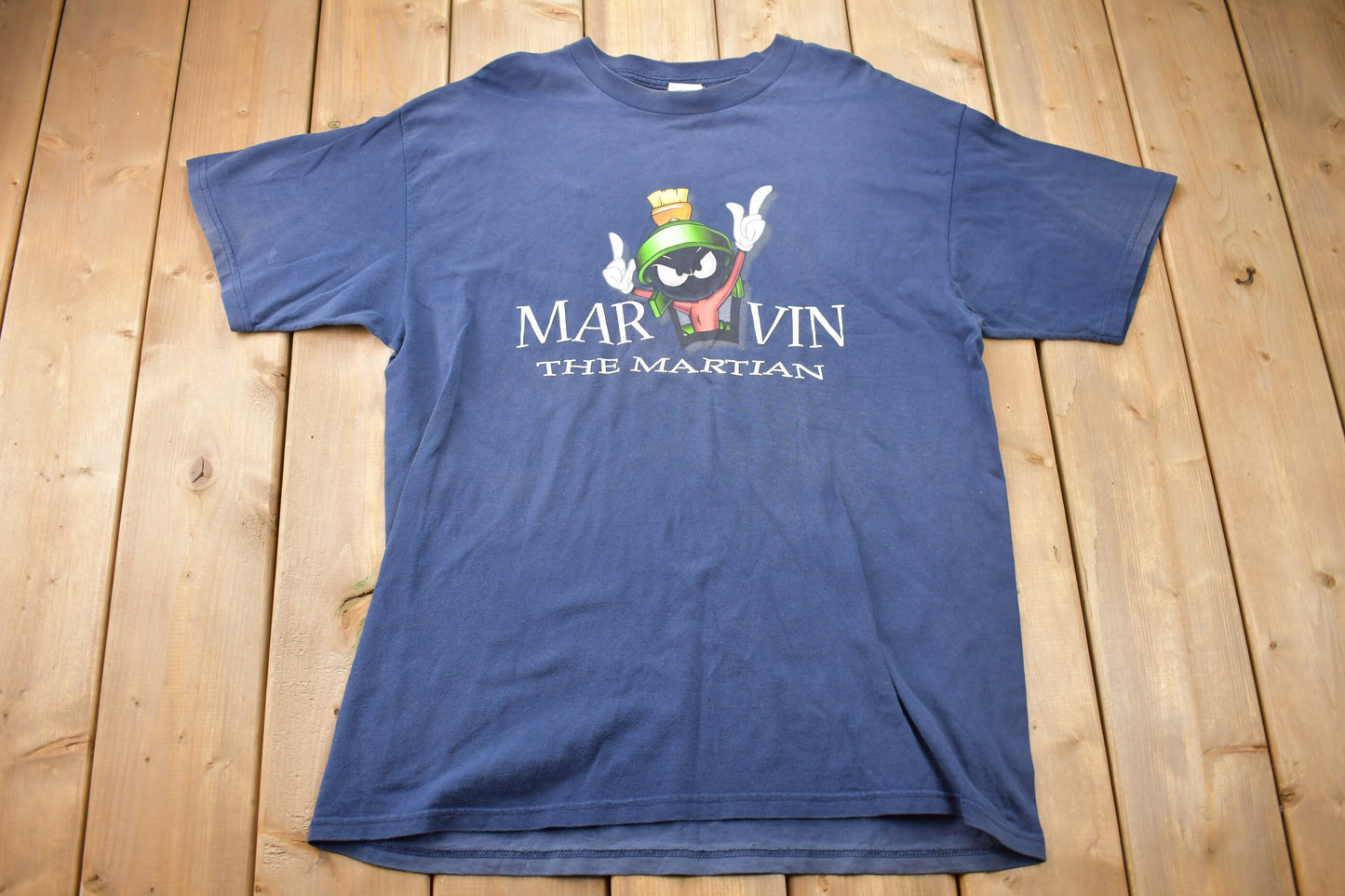 Vintage 1999 Marvin The Martian Looney Tunes Cartoon Promo T-Shirt / 90s Graphic Tee / TV Promo T Shirt / Warner Bros Studio Store