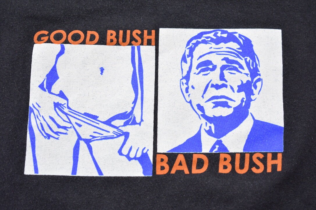 Vintage Y2K Good Bush Bad Bush George Bush Graphic T-Shirt / Streetwear / Retro Style / Single Stitch / Made In USA / Y2K Graphic Tee