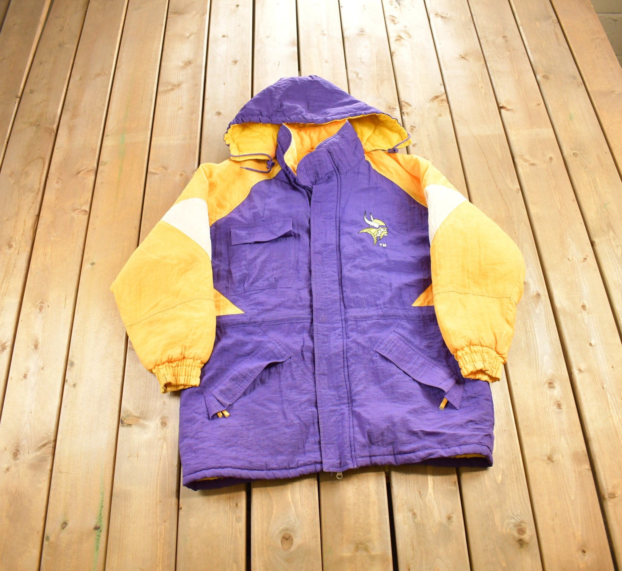 Vintage 1990s Logo 7 Minnisota Vikings NFL Zip Jacket