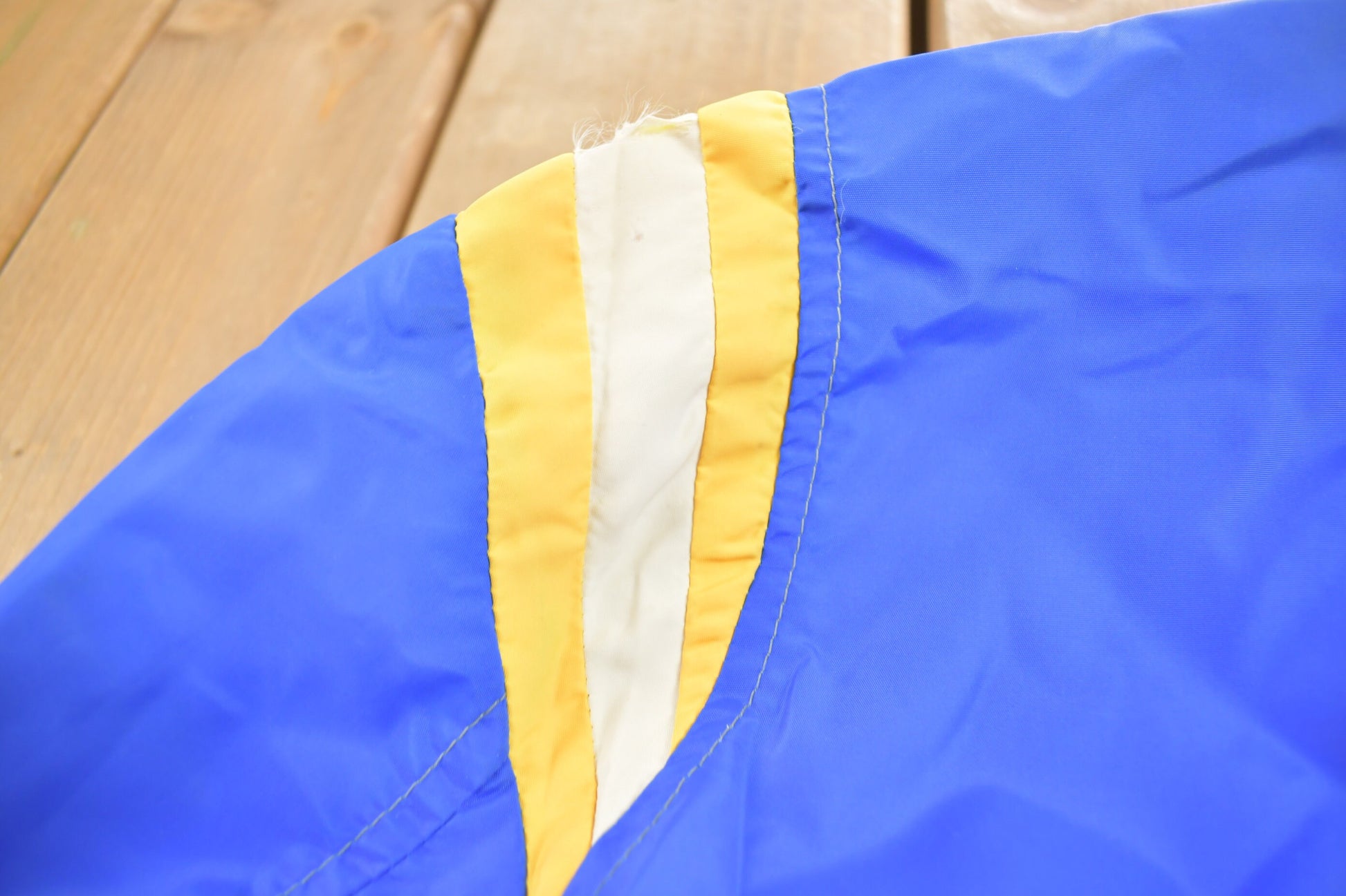 Vintage 1970s Caledonia Blue Devils Satin Bomber Jacket