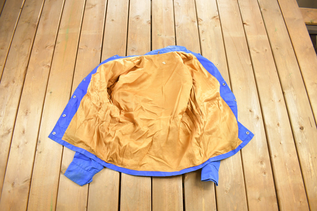 Vintage 1970s Caledonia Blue Devils Satin Bomber Jacket