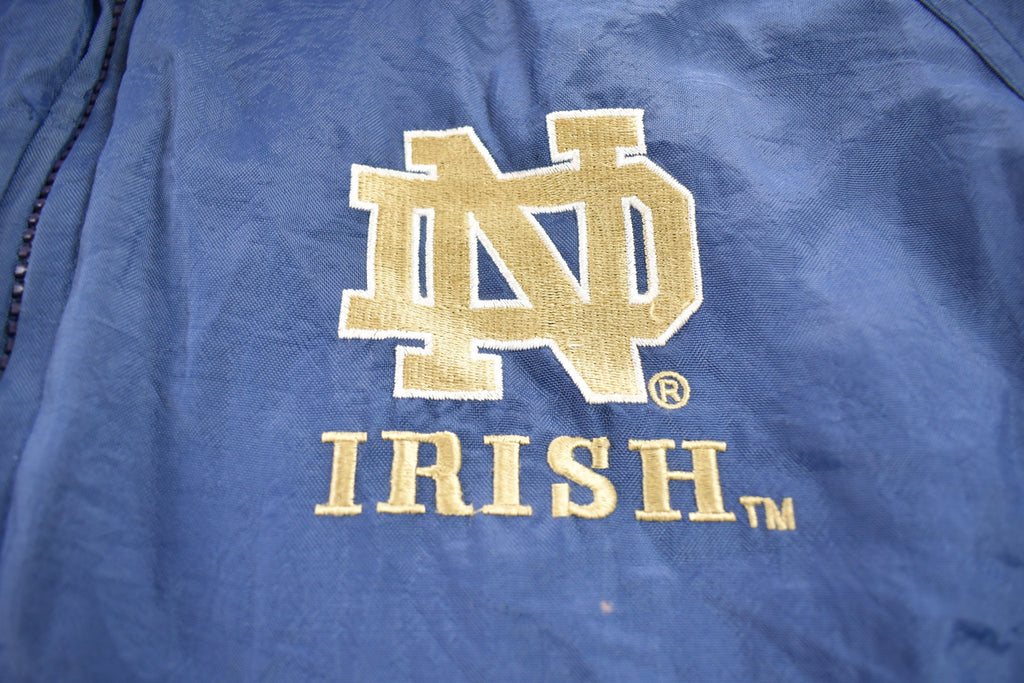 Vintage 1990s Logo 7 University Of Notre Dame Fighting Irish Windbreaker Jacket