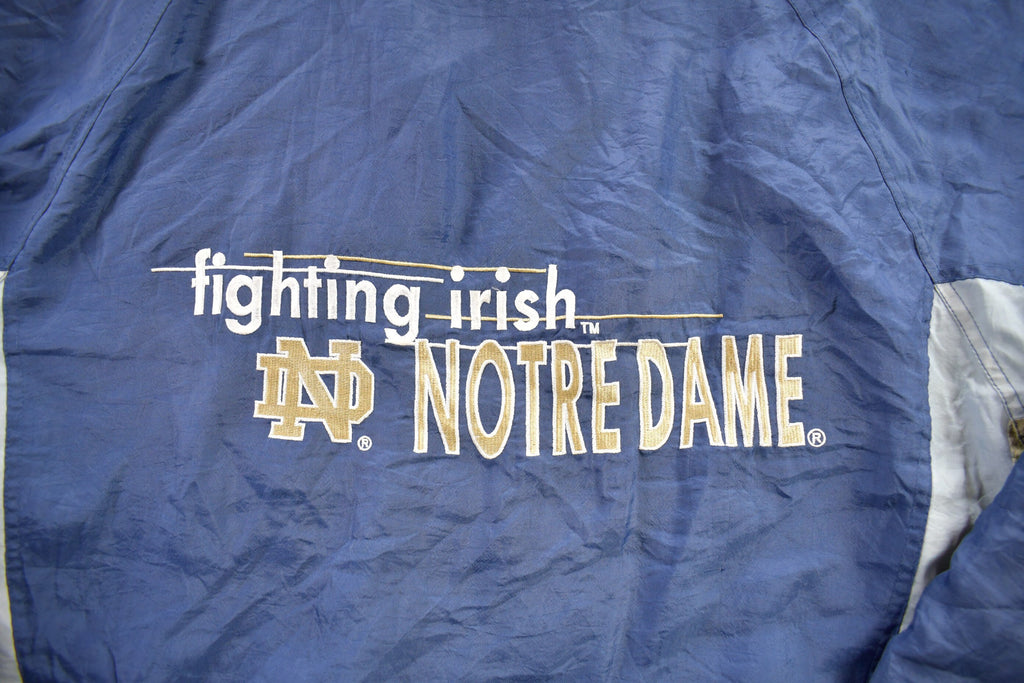 Vintage 1990s Logo 7 University Of Notre Dame Fighting Irish Windbreaker Jacket