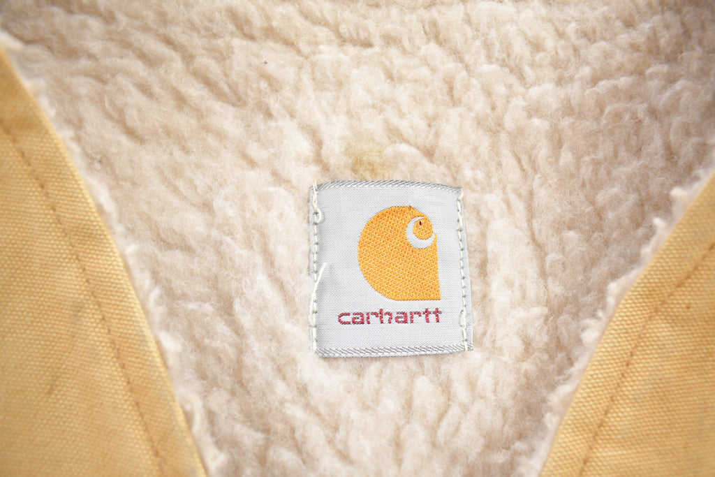 Vintage 1980s Carhartt Sherpa Lined Beige Work Vest