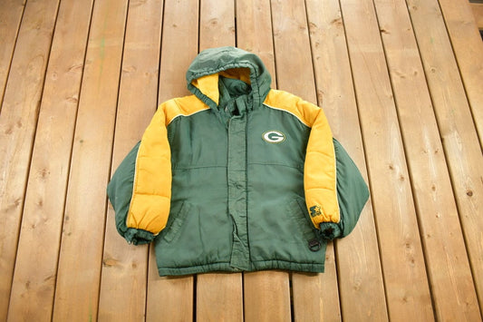 Vintage 1990s NFL Starter Green Bay Packers Jacket / Vintage Starter / Color Block / Sportswear / Patchwork