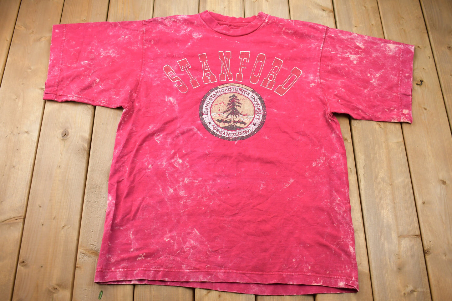 Vintage 1990s Stanford University Faded Collegiate T-Shirt /  NCAA Tee / Americana / Sportswear / Made in USA