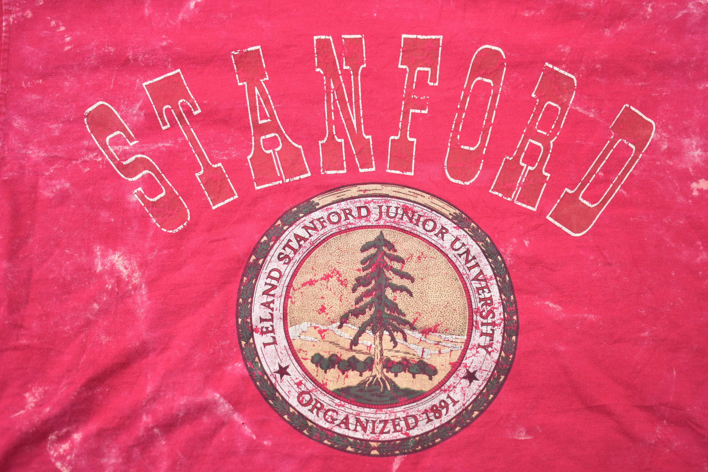 Vintage 1990s Stanford University Faded Collegiate T-Shirt /  NCAA Tee / Americana / Sportswear / Made in USA