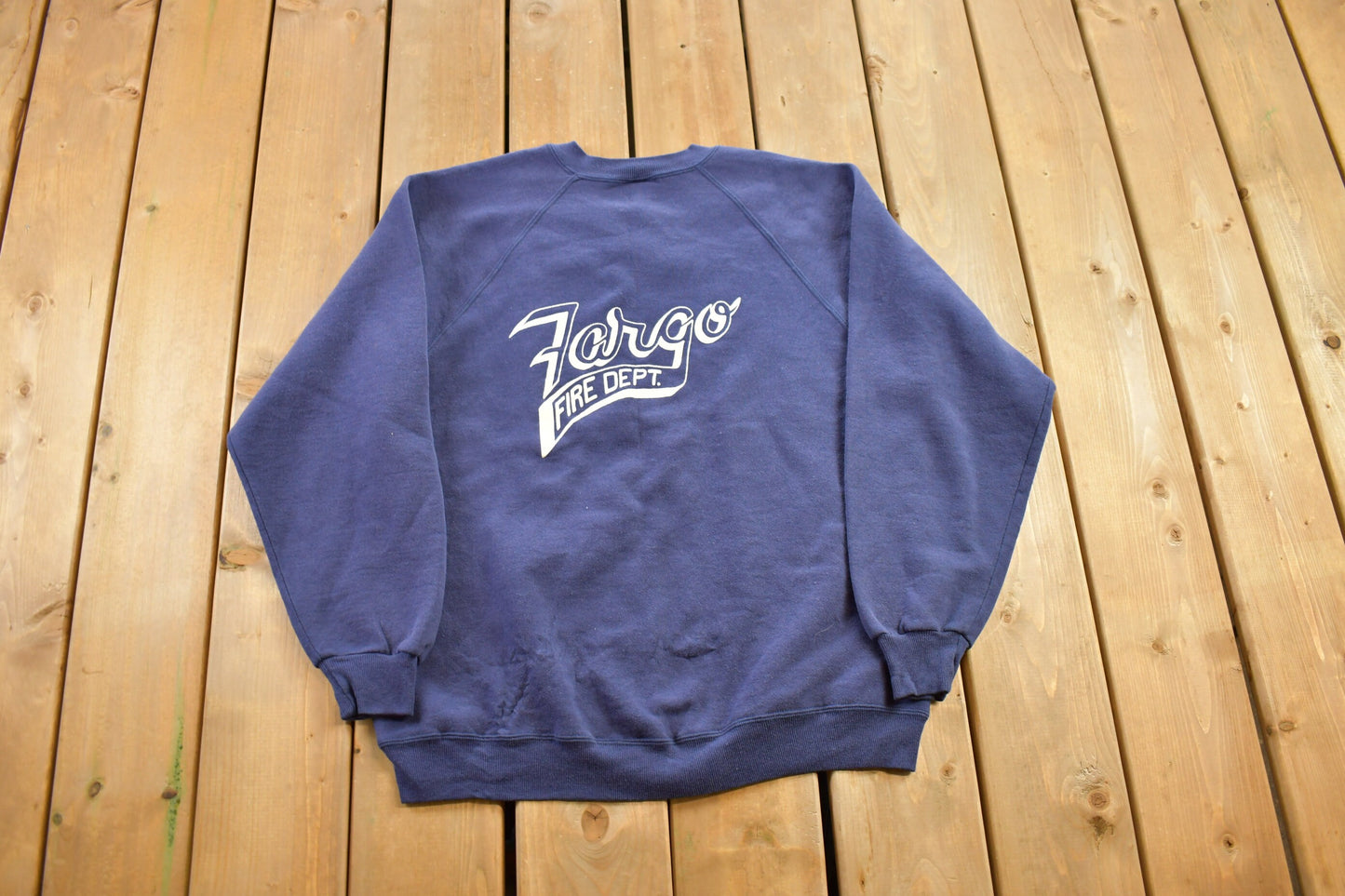 Vintage 1990s Fargo Fire Dept. Crewneck Sweatshirt / 90s Crewneck / Souvenir Sweater / Made in USA / Travel And Vacation