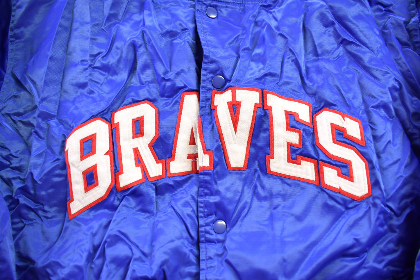 Vintage 1990s Cooperstown Majestic Altlanta Braves Bomber Jacket / Snap Button / Streetwear / Souvenir Jacket / Streetwear