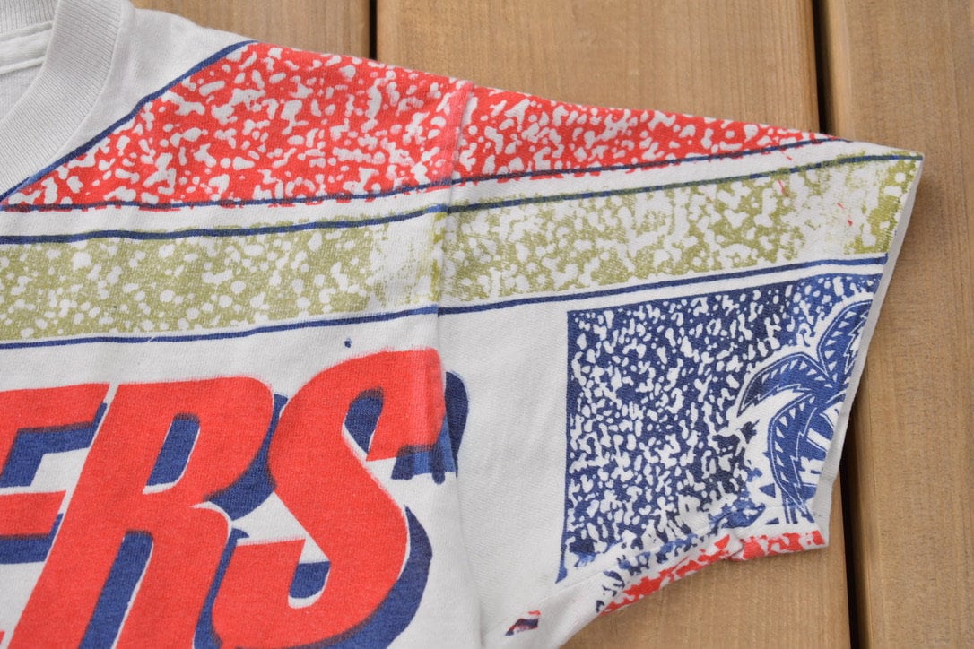 Vintage 1990s Florida Panthers All Over Print NHL Graphic Kids T-Shirt Made In Canada