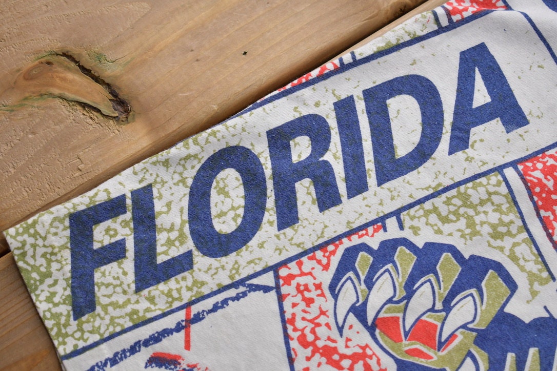 Vintage 1990s Florida Panthers All Over Print NHL Graphic Kids T-Shirt Made In Canada