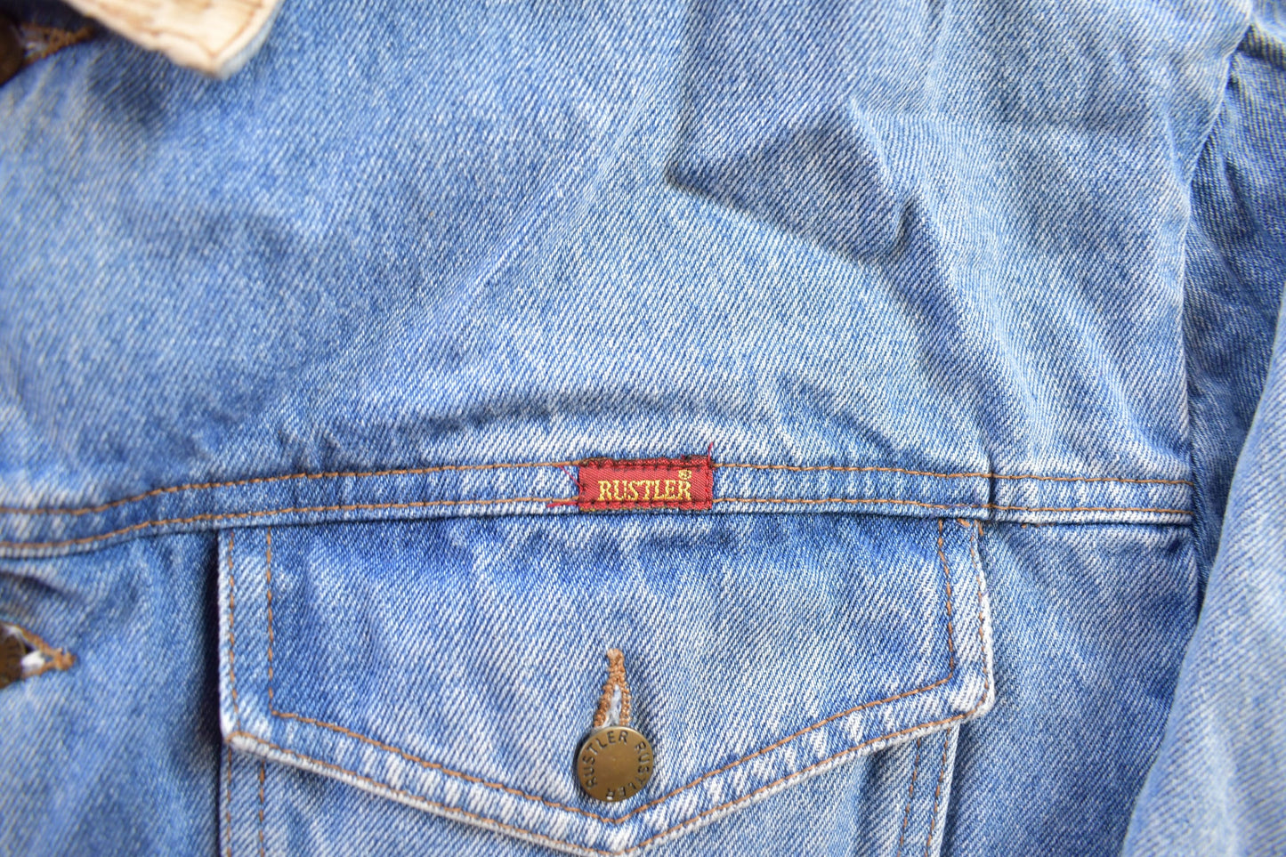 Vintage 1980s Rustler Denim Jean Jacket / Vintage Denim / Streetwear / Vintage Fall Outerwear / Fall Jacket / Blanket Lined