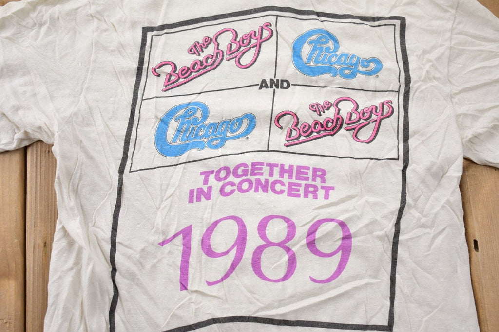 Vintage 1989 Chicago & Beach Boys Together in Concert Tour T-shirt