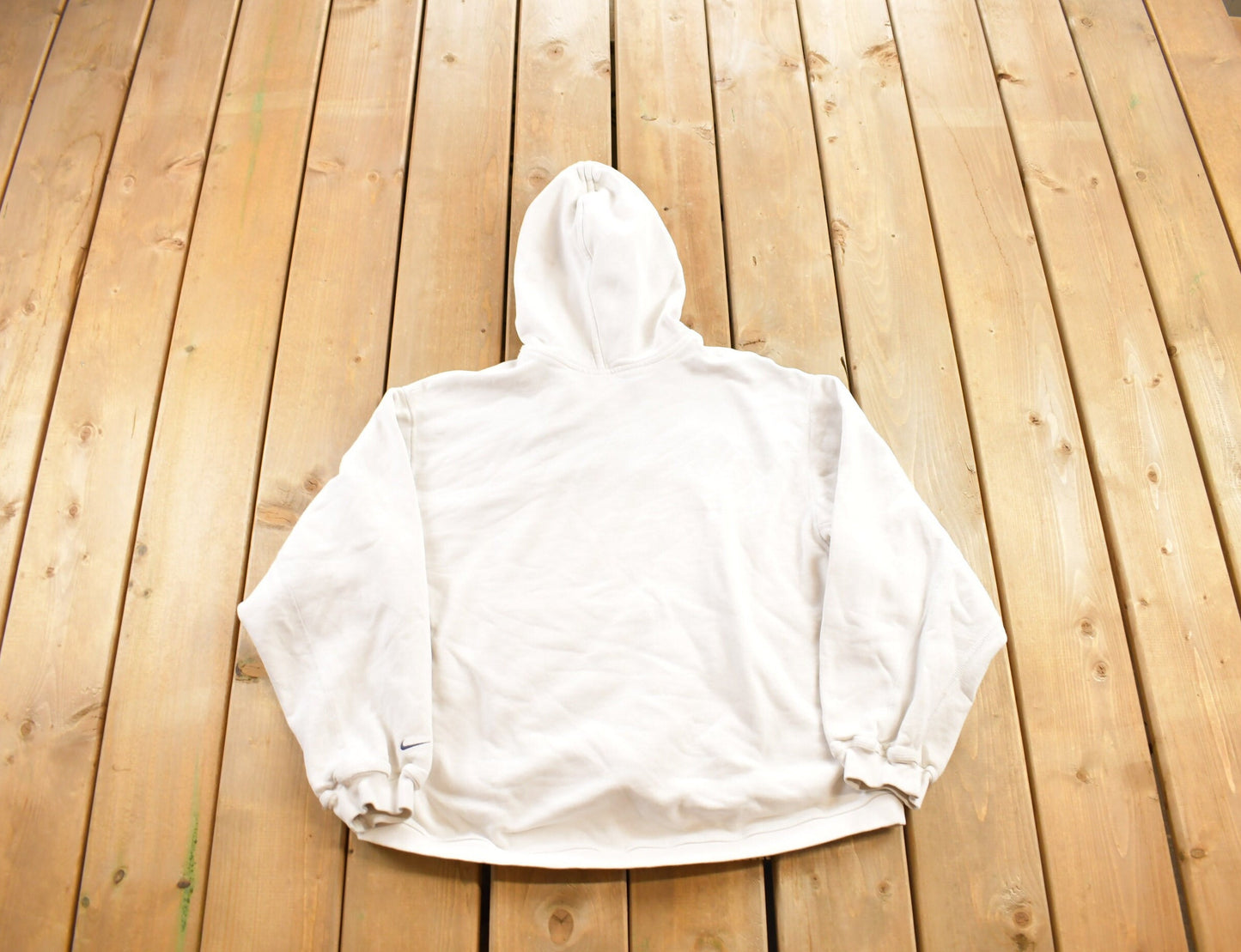 Vintage 1990s Nike Embroidered Hoodie / Naturally Distressed Nike / Athletic Pull Over / White Hoodie /