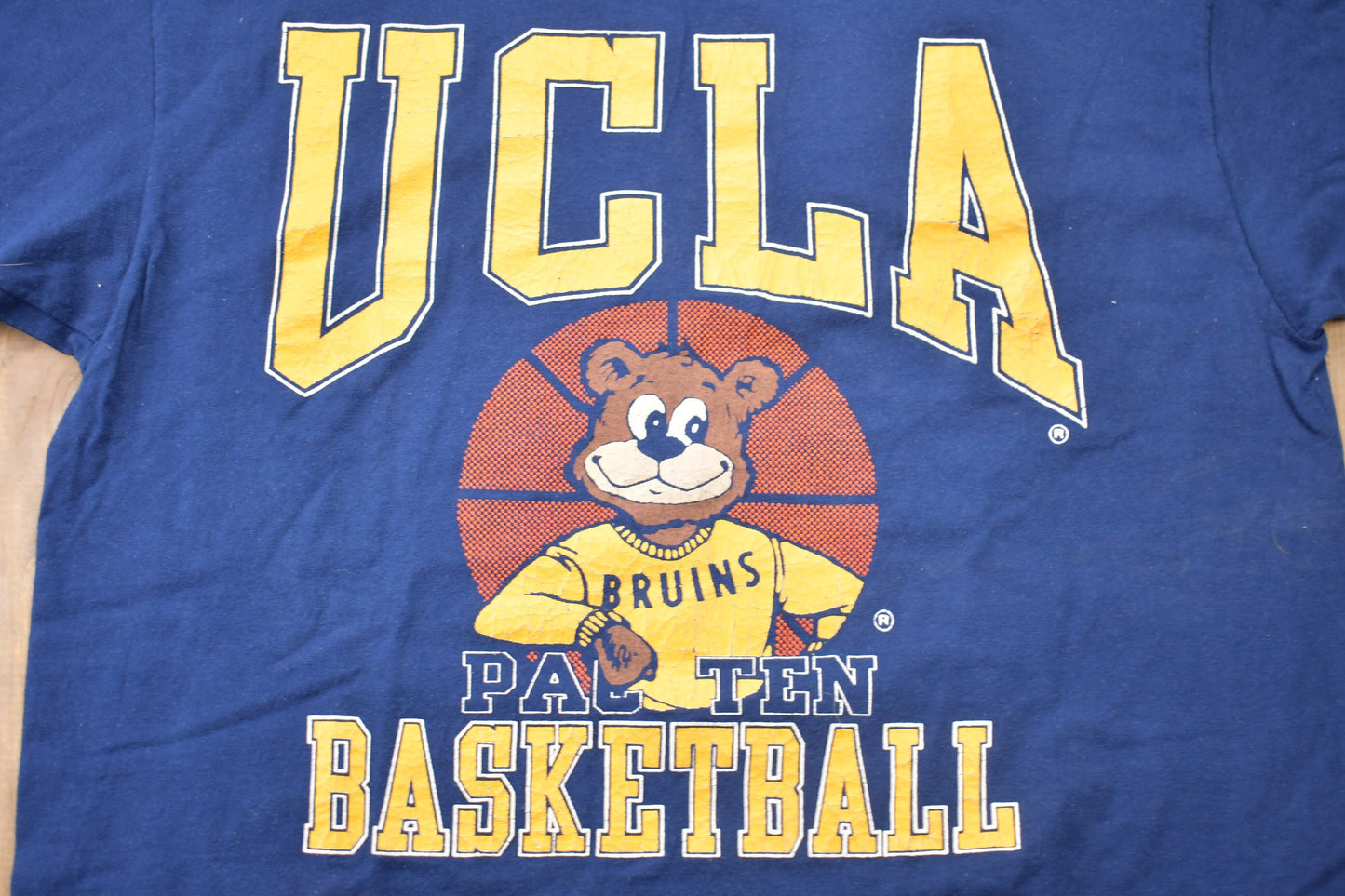 Vintage 1990s University of California Los Angeles Bruins Basketball Graphic Collegiate T-Shirt / NCAA Tee / Made in USA / Single Stitch