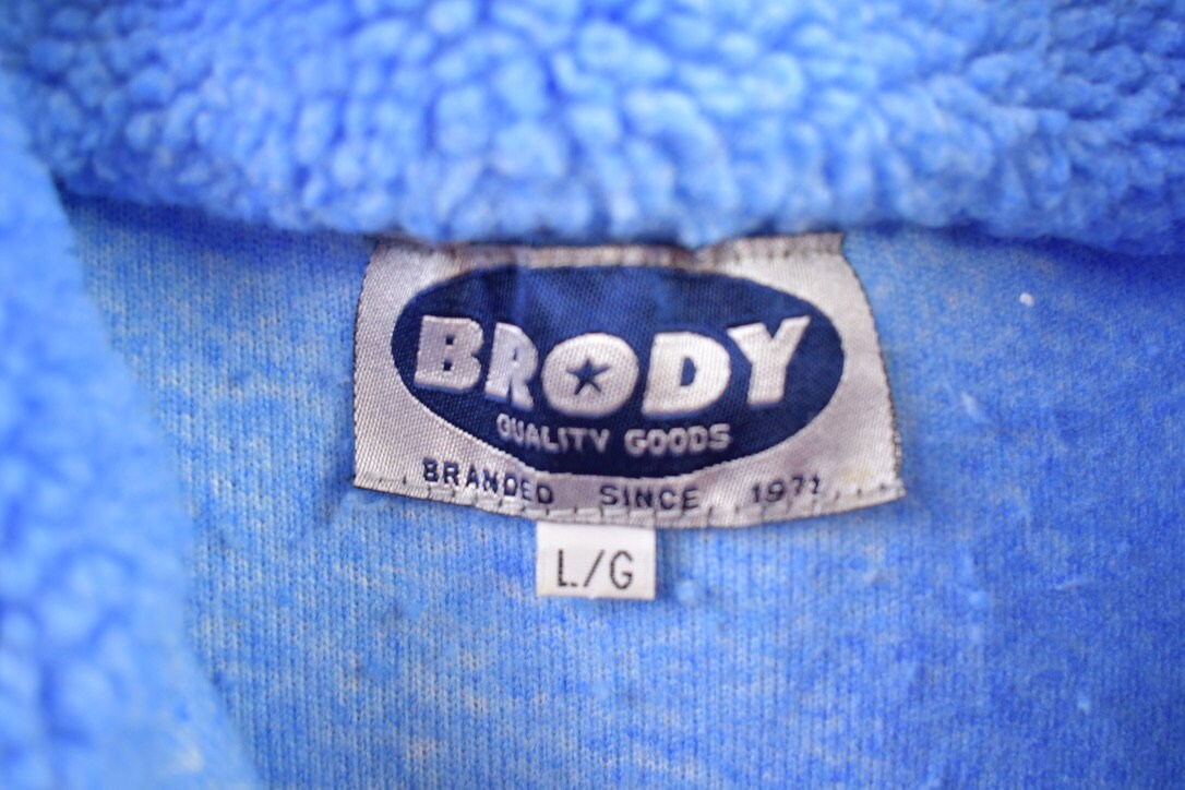 Vintage 1980s Brody Quality Goods Sky Blue Fleece / Full Zip / Vintage Windbreaker / Vintage Fleece / 80s Streetwear / Warm and Cozy