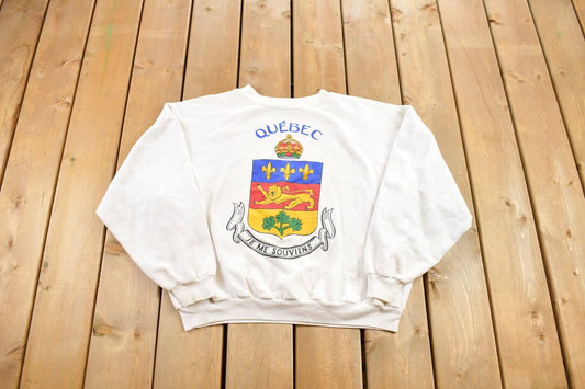 Vintage 1990s Quebec Je Me Souvins Crewneck Sweatshirt / 90s Crewneck / Souvenir Sweater / Streetwear / Travel And Vacation /