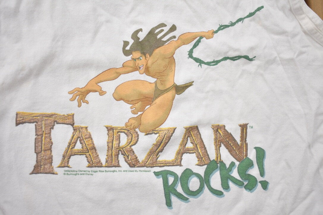 Vintage 1999 Tarzan Rocks Wakin Up the Wild Disney Movie Tank Top / Double Sided /Vintage T Shirt / Vintage Tarzan / Vintage Disney