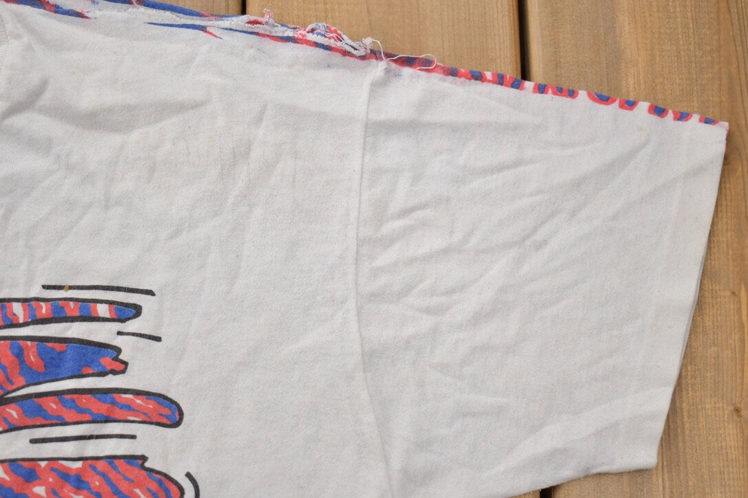 Vintage 1993 Montreal Expos MLB All Over Print Novel Teez Graphic T Shirt 1990s MLB Single Stitch