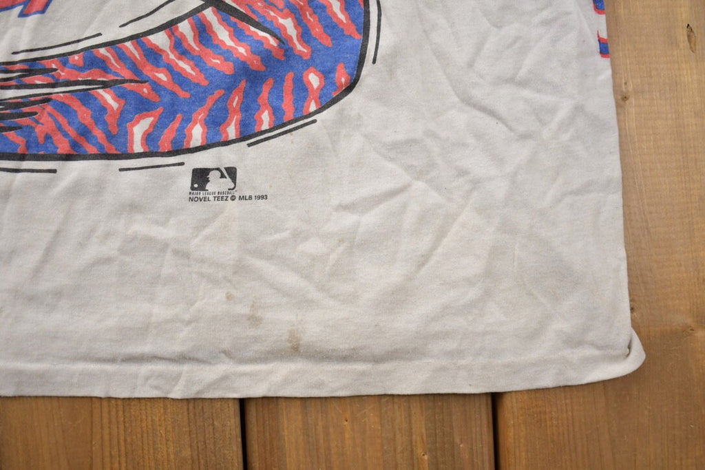 Vintage 1993 Montreal Expos MLB All Over Print Novel Teez Graphic T Shirt 1990s MLB Single Stitch