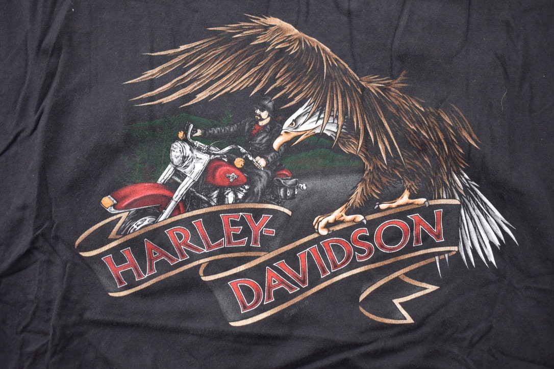 VIntage 2001 Deans Harley Davidson Pennsylvania Graphic T Shirt / Y2K Harley Davidson / Faded Vintage T Shirt / Vintage Distressing