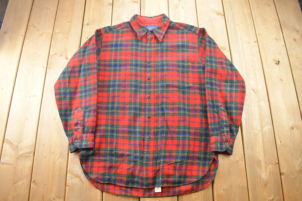 Vintage 1970s Country Traditionals Pendleton Plaid Button Up Board Shirt