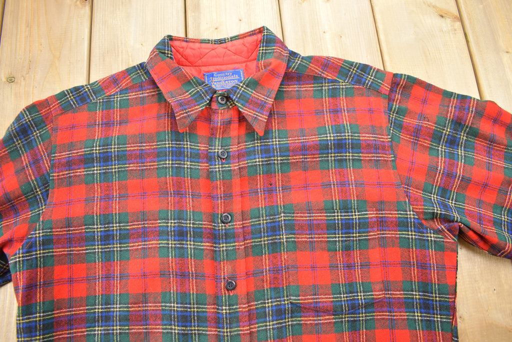 Vintage 1970s Country Traditionals Pendleton Plaid Button Up Board Shirt