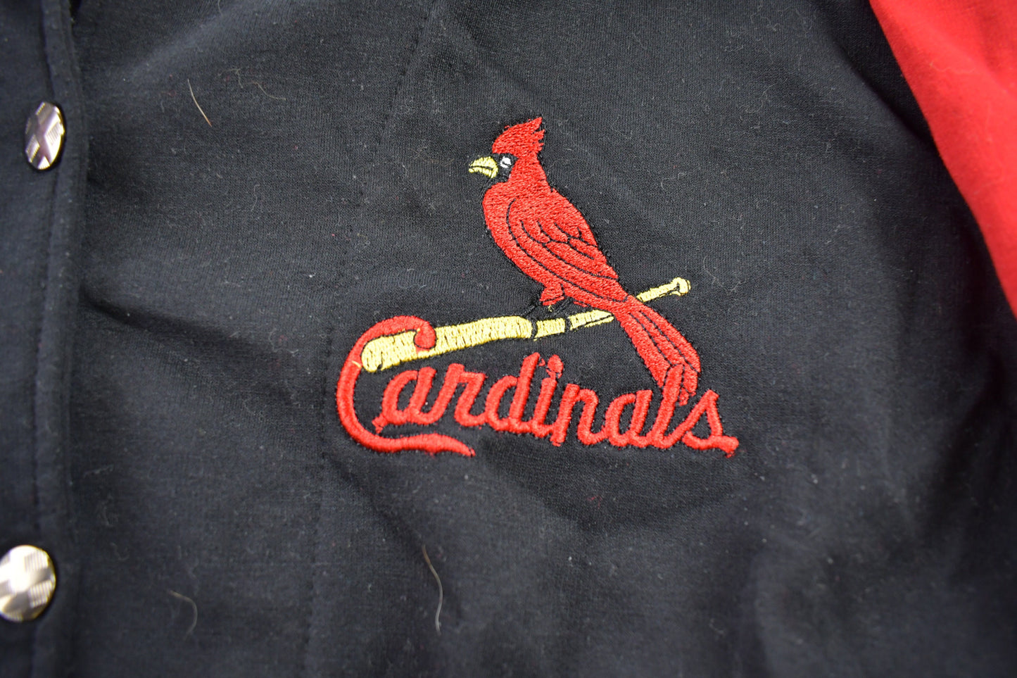 Vintage 1990s MLB St.Louis Cardinals Letterman Style Sweatshirt / Team Jacket / Baseball / Sportswear / Americana / Game Day / Two Tone