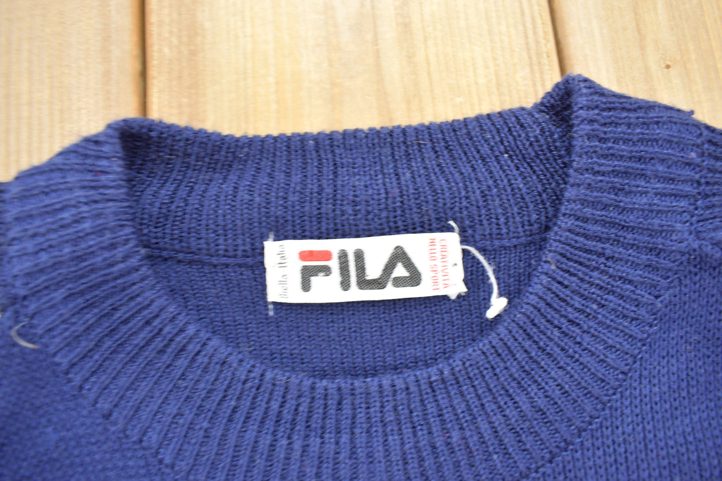 Vintage 1990s Fila Knit Crewneck Sweatshirt / 90s Crewneck / Streetwear / Embroidered