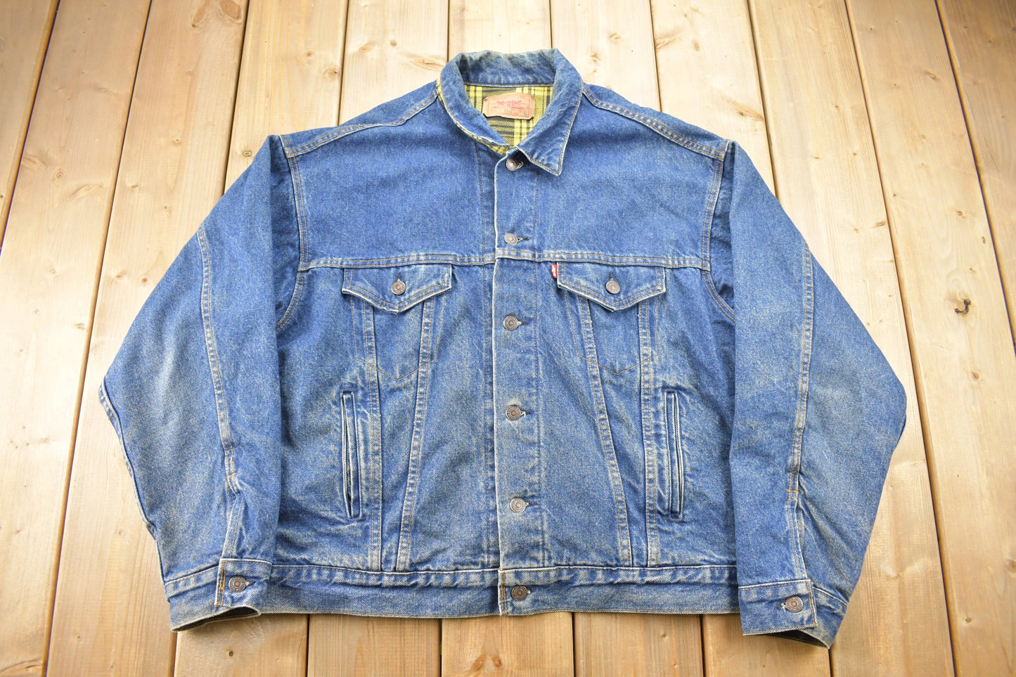 Vintage 1990s Levi's Blanket Lined Jean Jacket / Vintage Denim / Streetwear / Size XL / Made In USA / Levi's denim