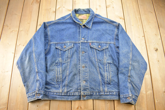 Vintage 1990s Levi's Blanket Lined Jean Jacket / Vintage Denim / Streetwear / Size XL / Made In USA / Levi's denim