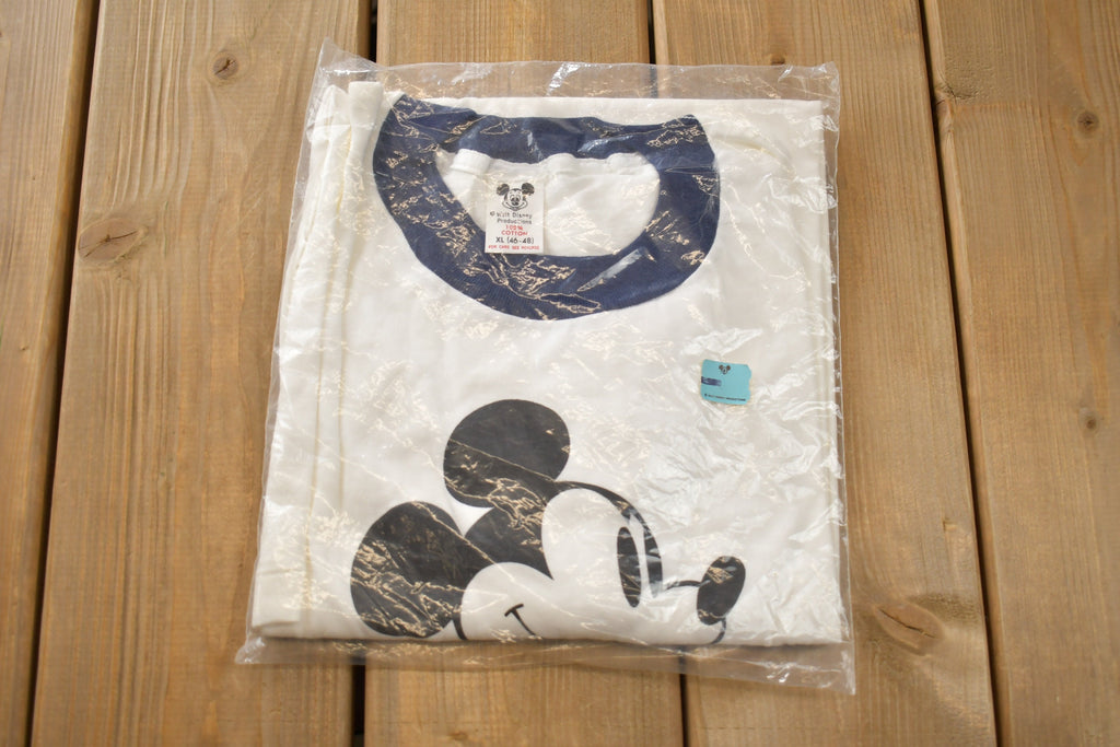 Vintage 1980s Deadstock Walt Disney Mickey Mouse Graphic Ringer T-Shirt