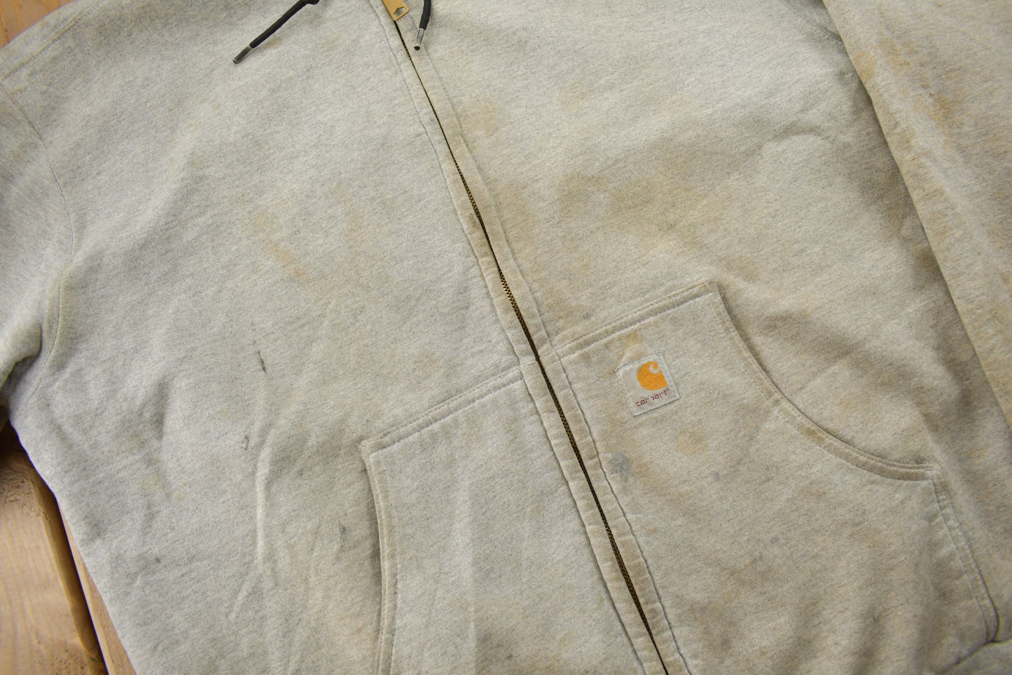 Vintage 1990s Carhartt Zip Up Hoodie / 90s Hoodie / Vintage Sweater / Vintage Carhartt / Distressed / Vintage Workwear