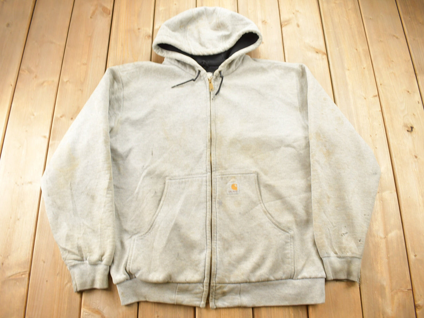 Vintage 1990s Carhartt Zip Up Hoodie / 90s Hoodie / Vintage Sweater / Vintage Carhartt / Distressed / Vintage Workwear