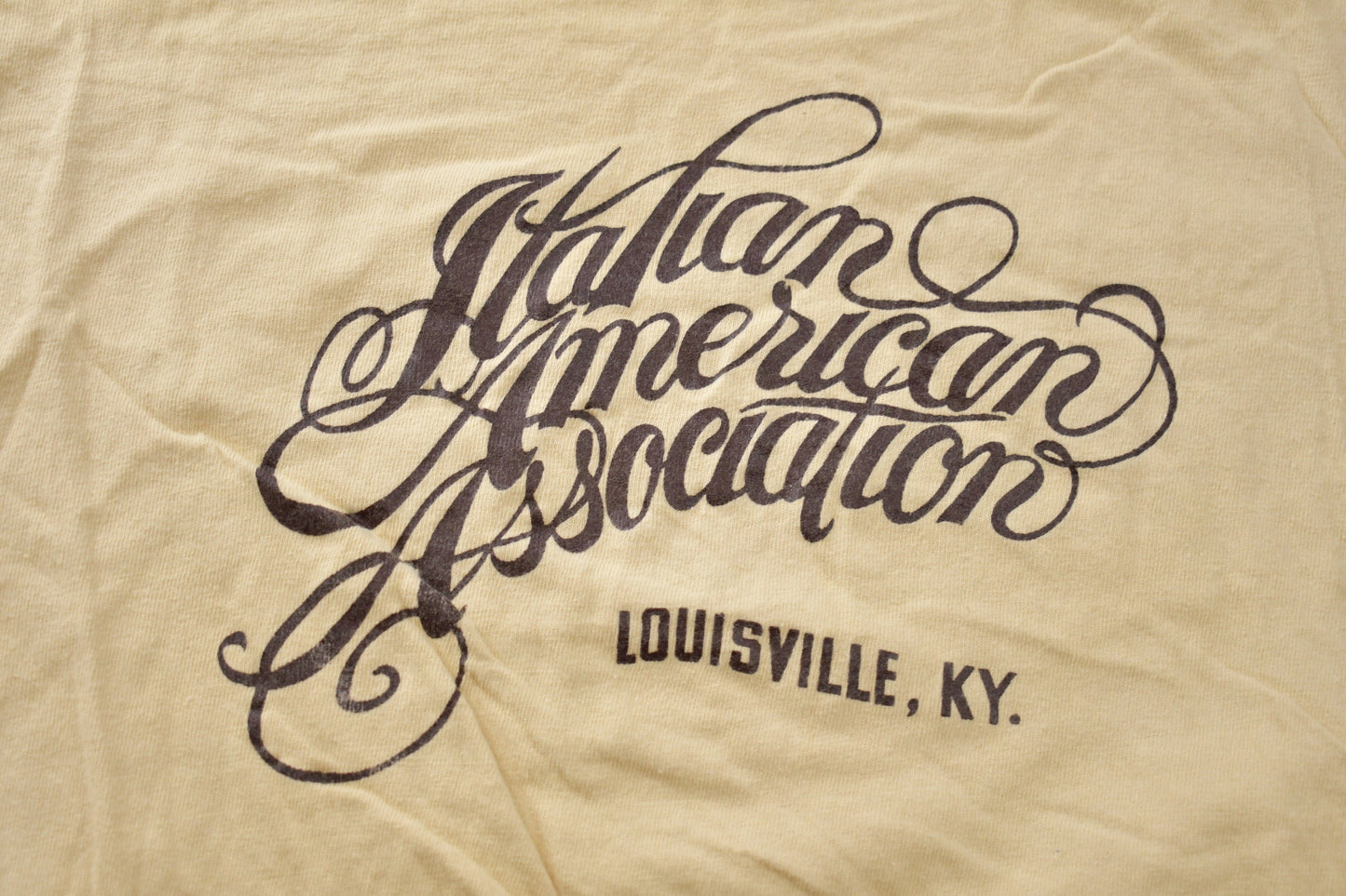 Vintage 1980s Italian American Association Louisville Graphic T-Shirt / Streetwear / Retro Style / Single Stitch / 80s Graphic Tee