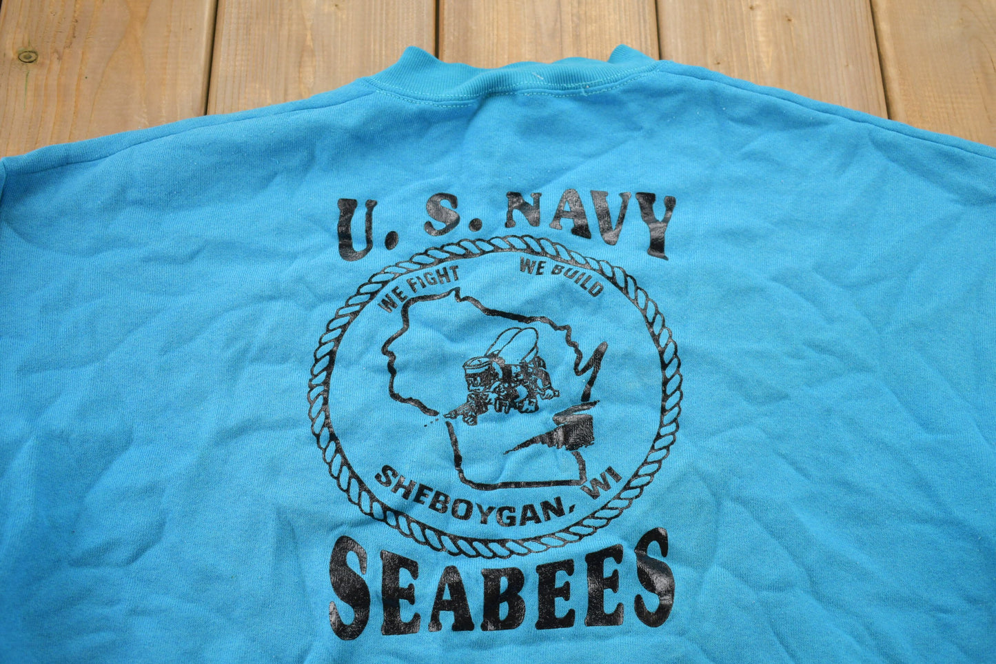 Vintage 1991 US NAVY Seabees Graphic Crewneck / Vintage Military Sweatshirt / Nmcb-25 / Made In The USA