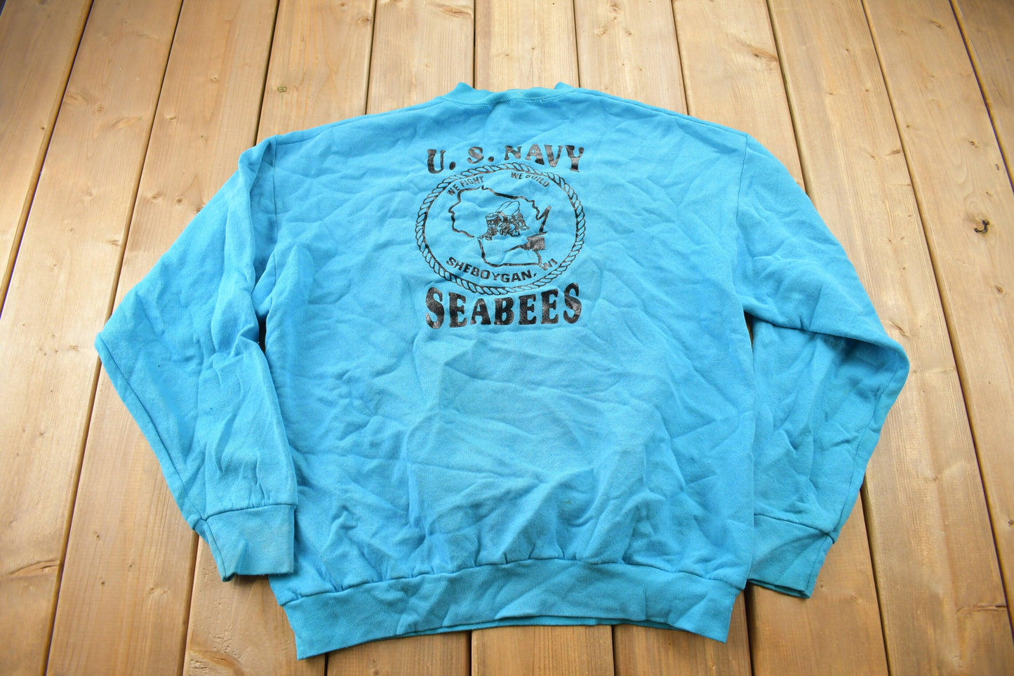 Vintage 1991 US NAVY Seabees Graphic Crewneck / Vintage Military Sweatshirt / Nmcb-25 / Made In The USA