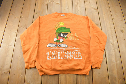 Vintage 1993 University Of Tennessee Marvin Martian Collegiate Crewneck / Made in USA / Looney Tunes / Sportswear / Americana