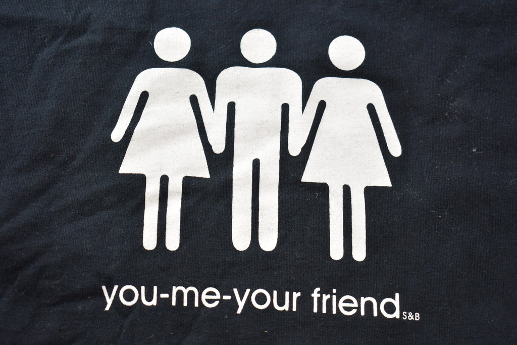 Vintage Y2K You Me Your Friend Stick Figures Graphic T-Shirt