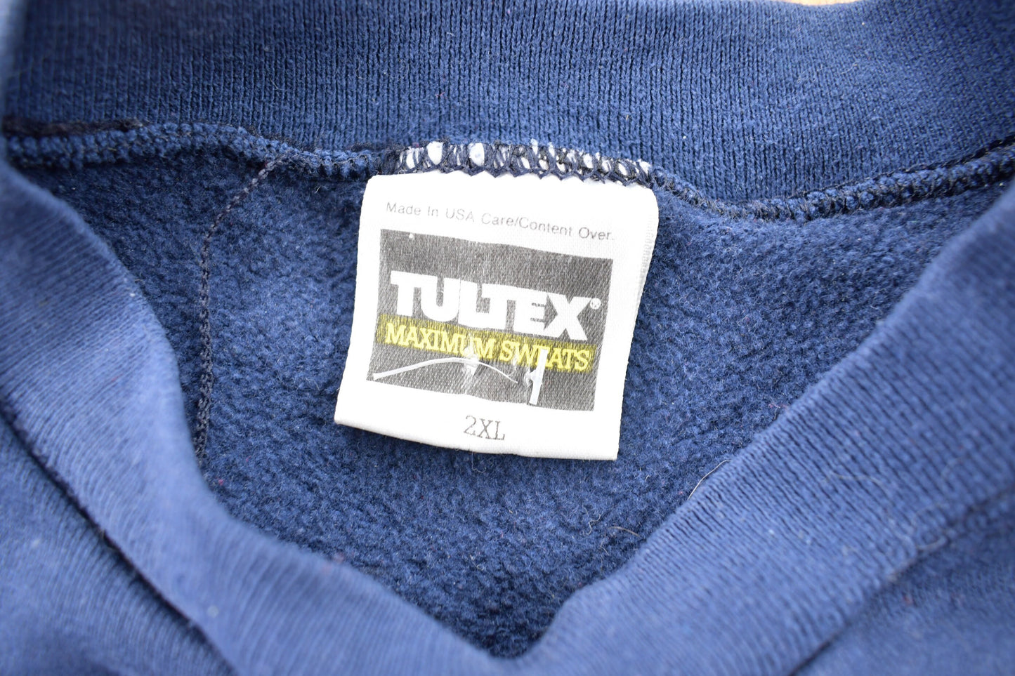 Vintage 1990s Blank Tultex Navy Blue Crewneck Sweatshirt / 90s Crewneck / Made In USA / Essential / Streetwear / 90s Blank