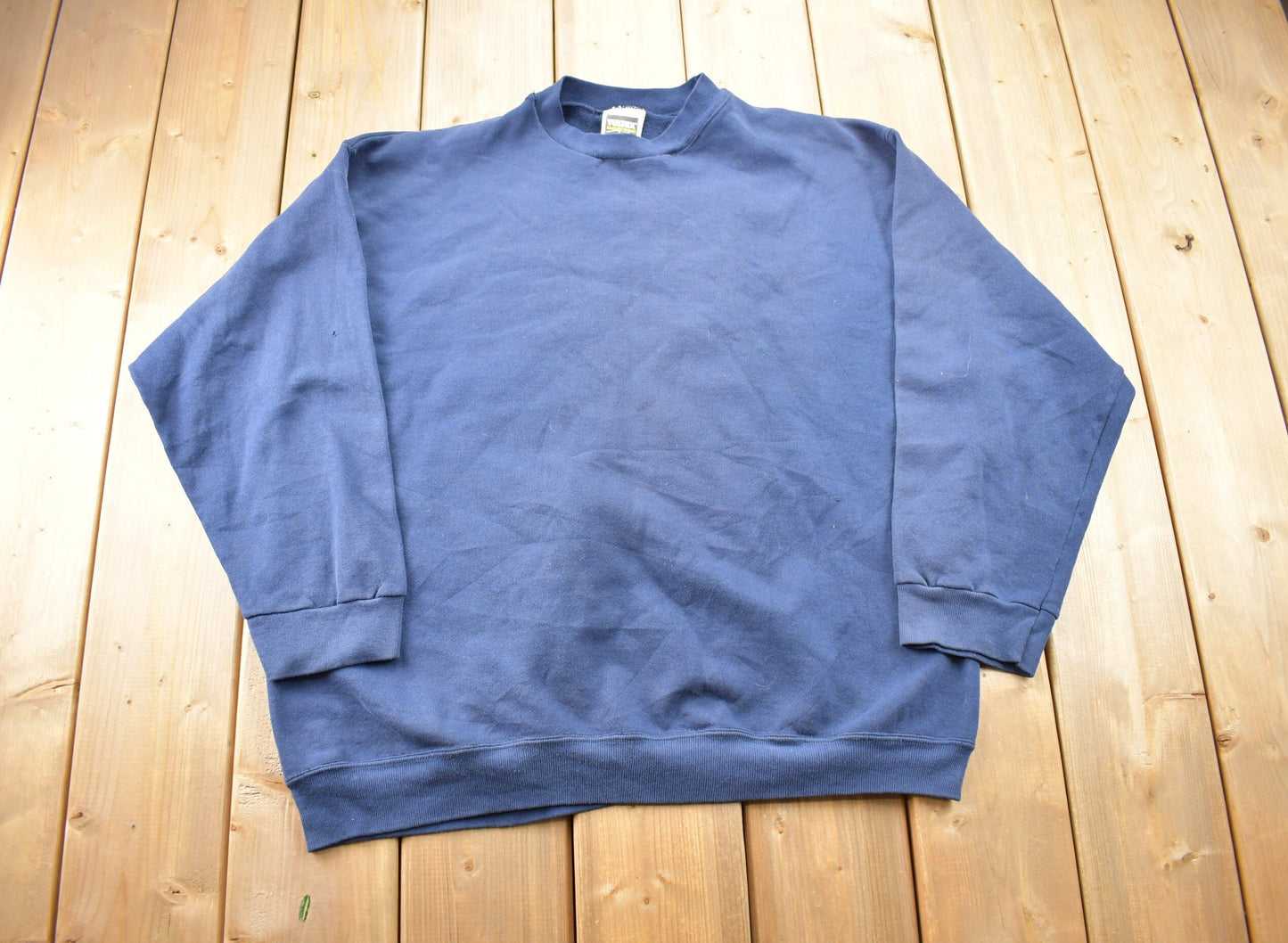 Vintage 1990s Blank Tultex Navy Blue Crewneck Sweatshirt / 90s Crewneck / Made In USA / Essential / Streetwear / 90s Blank